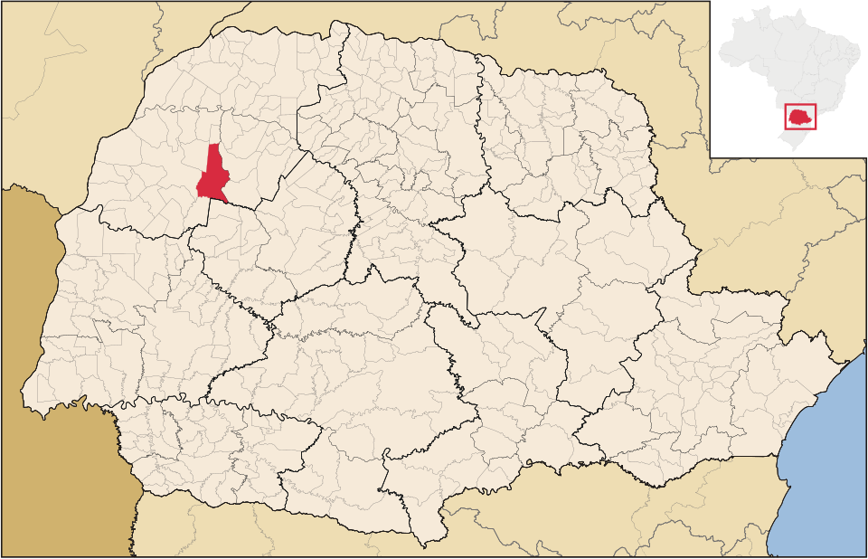 Mapa de localização de Cruzeiro do Oeste em PR