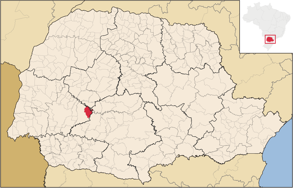 Mapa de localização de Diamante do Sul em PR
