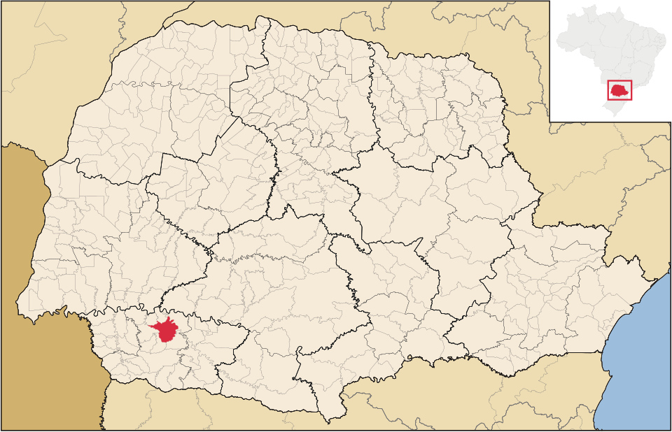 Mapa de localização de Dois Vizinhos em PR