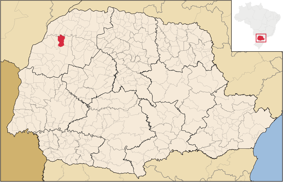 Mapa de localização de Douradina em PR
