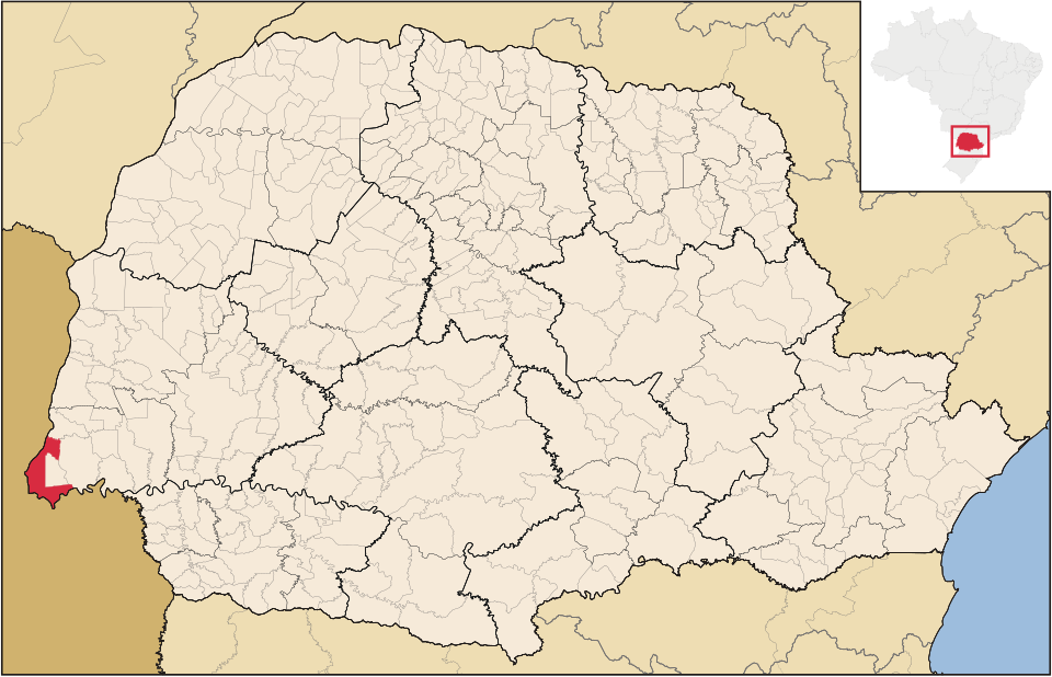 Mapa de localização de Foz do Iguaçu em PR