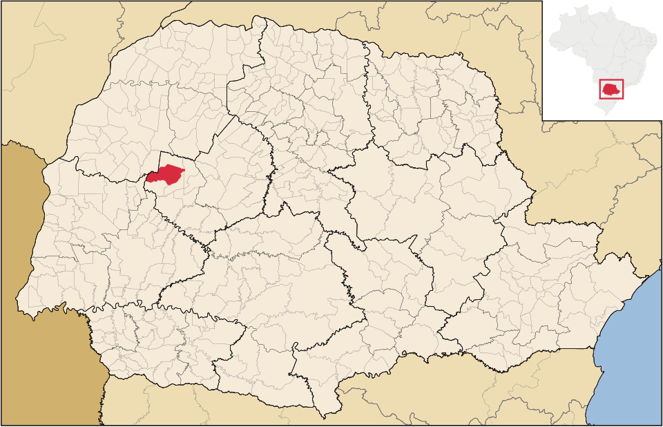 Mapa de localização de Goioerê em PR
