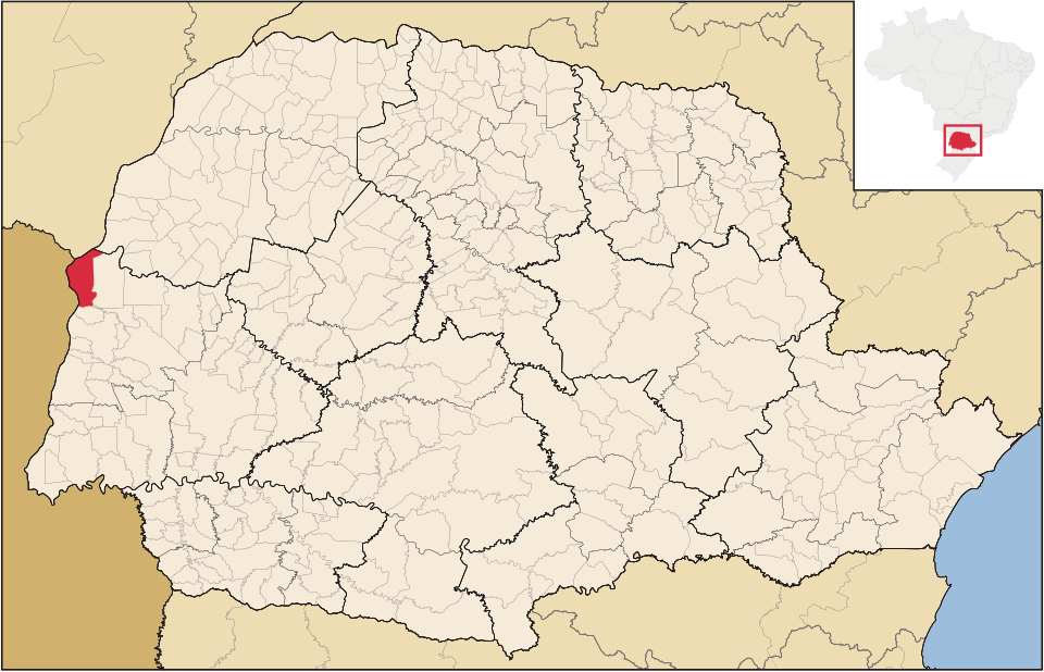 Mapa de localização de Guaíra em PR