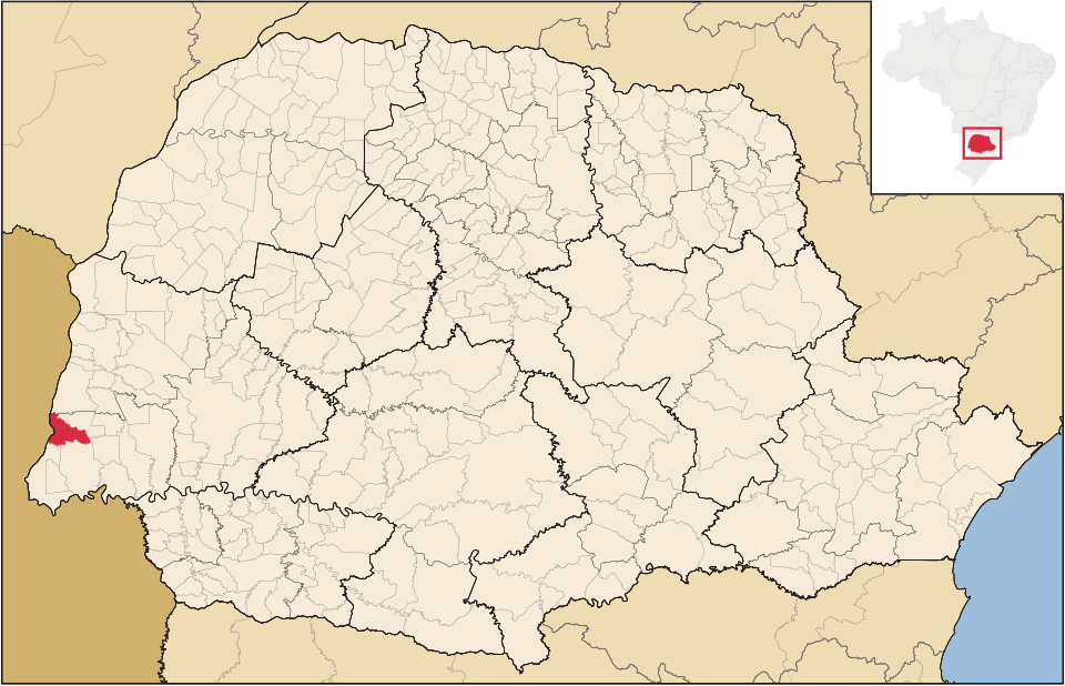 Mapa de localização de Itaipulândia em PR