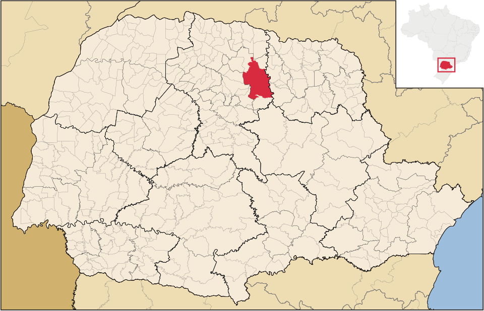 Mapa de localização de Londrina em PR