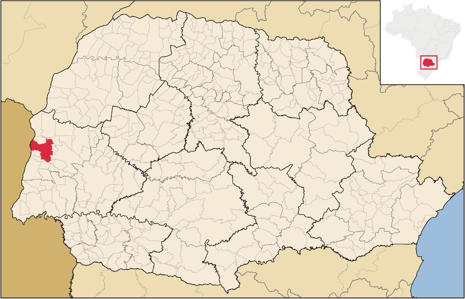 Mapa de localização de Marechal Cândido Rondon em PR