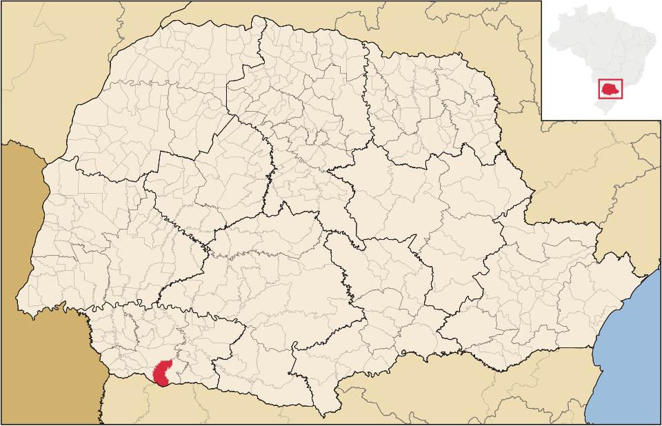 Mapa de localização de Marmeleiro em PR