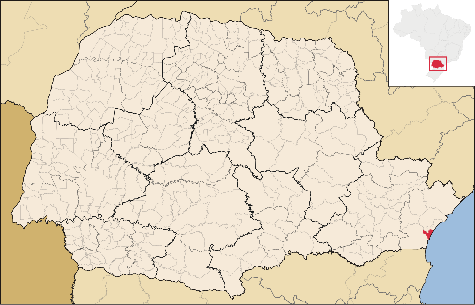 Mapa de localização de Matinhos em PR