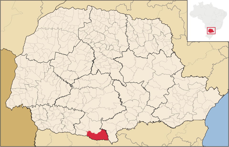 Mapa de localização de Palmas em PR