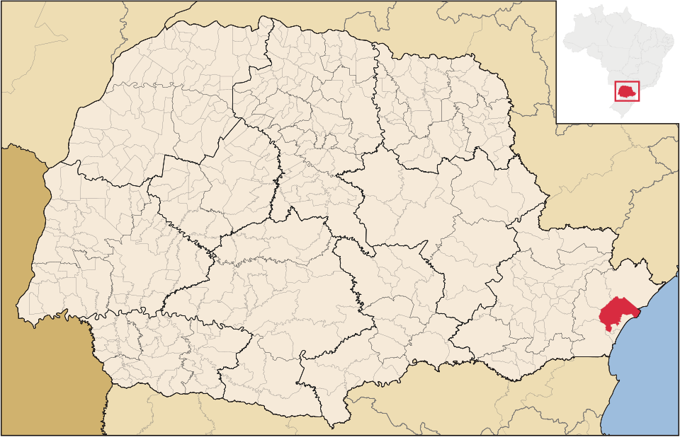Mapa de localização de Paranaguá em PR