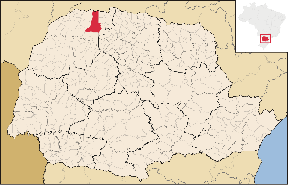 Mapa de localização de Paranavaí em PR