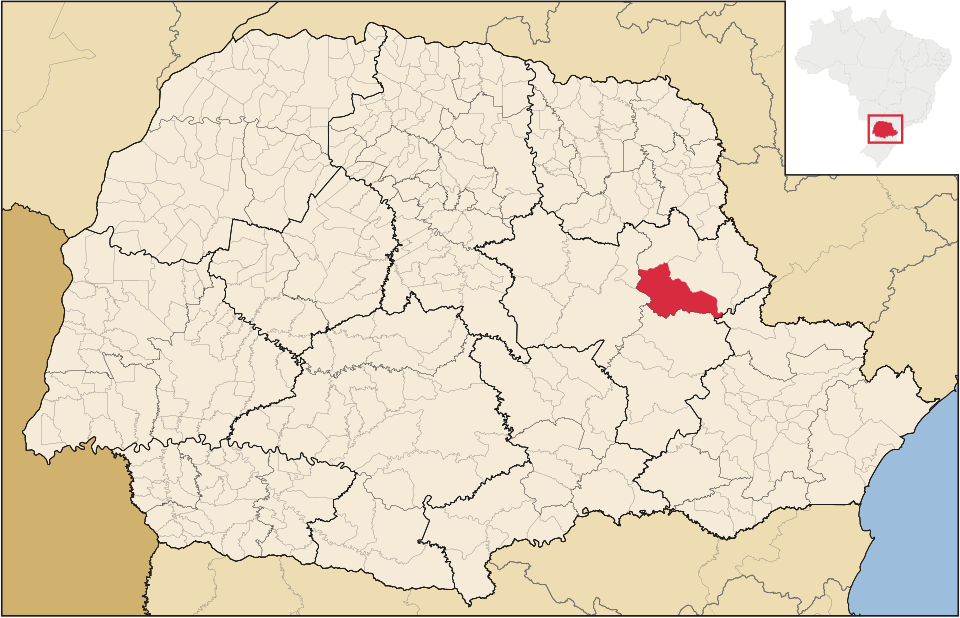 Mapa de localização de Piraí do Sul em PR