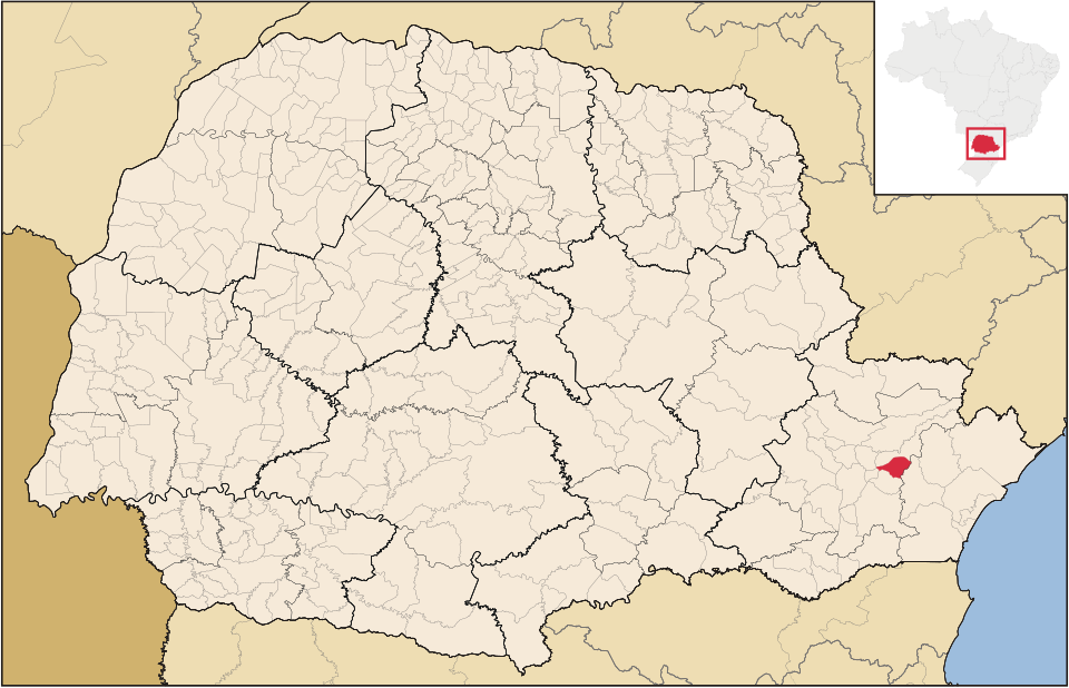Mapa de localização de Quatro Barras em PR