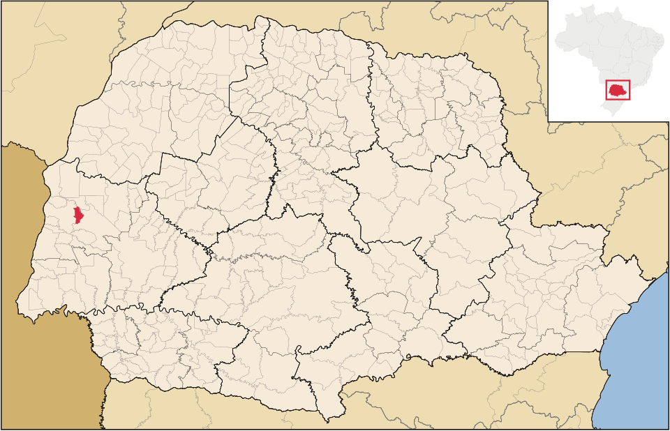Mapa de localização de Quatro Pontes em PR