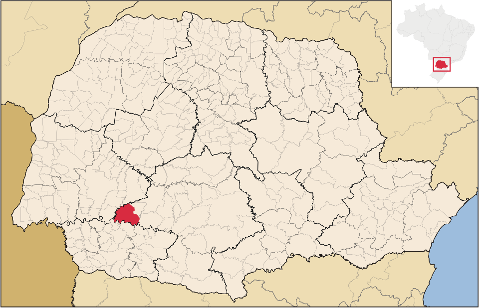 Mapa de localização de Quedas do Iguaçu em PR