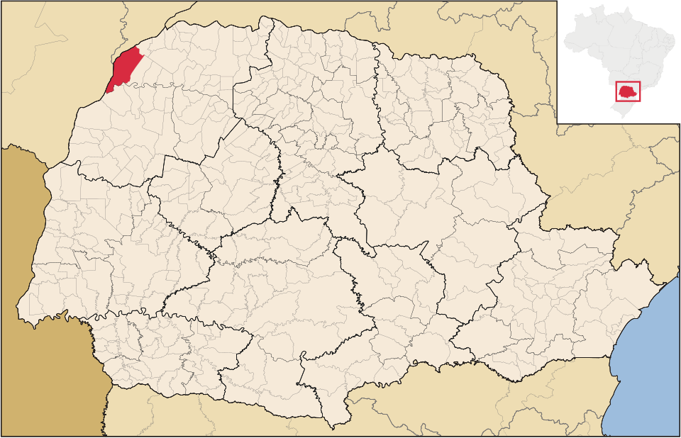 Mapa de localização de Querência do Norte em PR