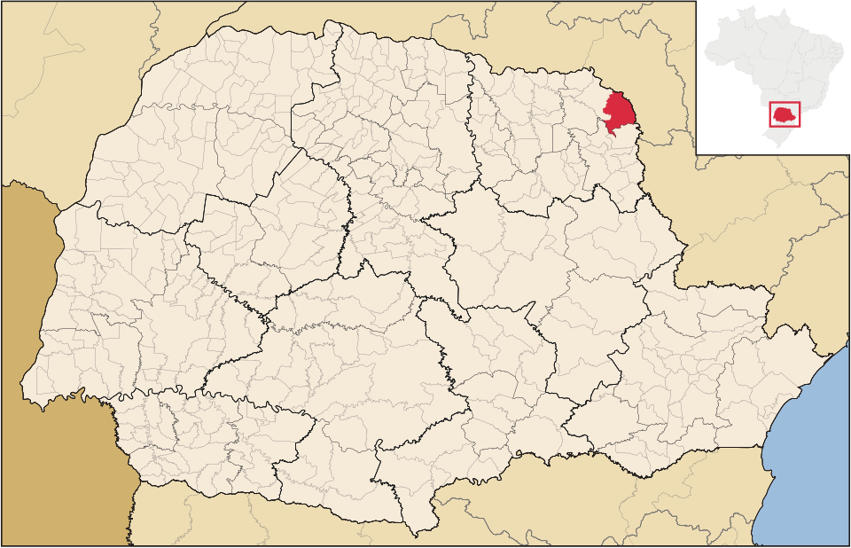 Mapa de localização de Ribeirão Claro em PR