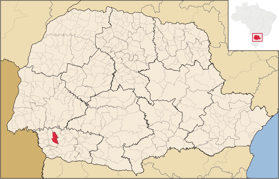 Mapa de localização de Santa Izabel do Oeste em PR