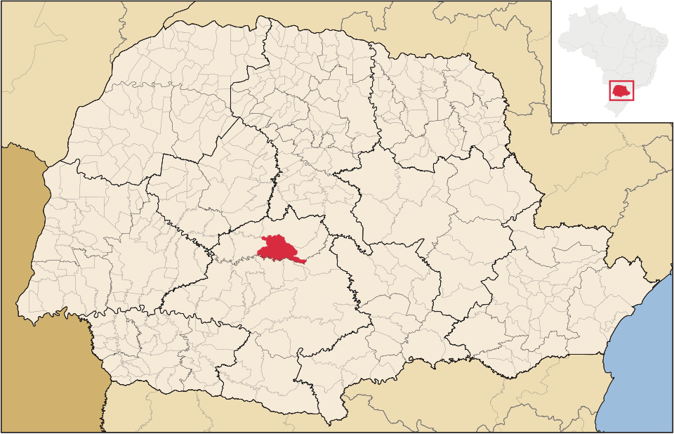 Mapa de localização de Santa Maria do Oeste em PR