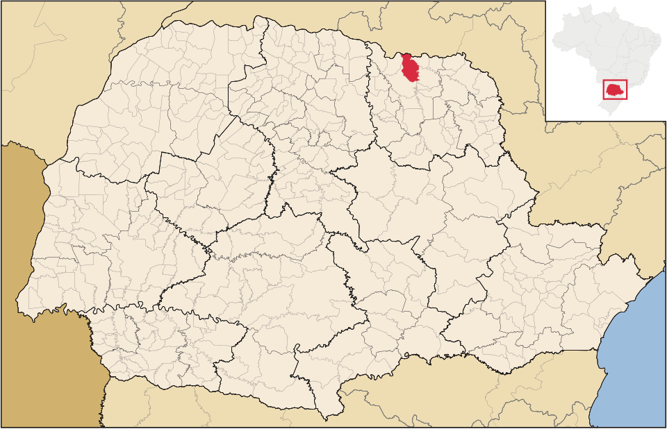 Mapa de localização de Santa Mariana em PR