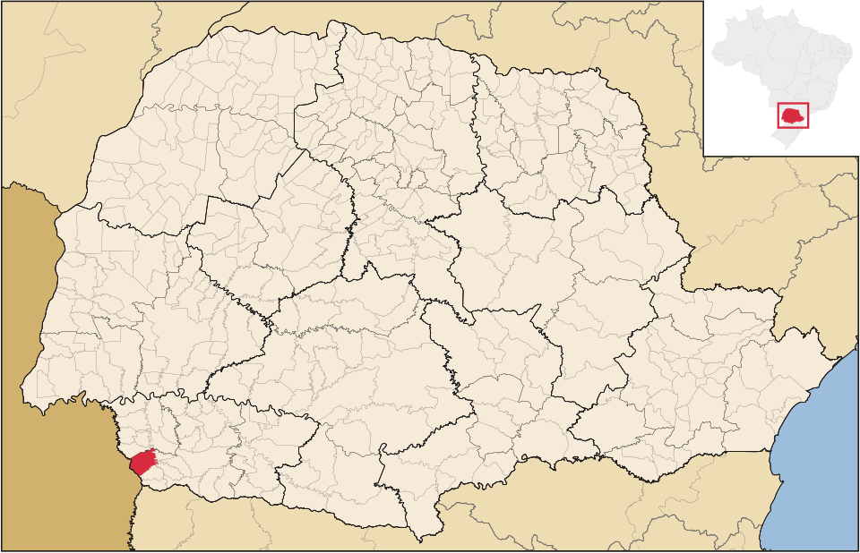 Mapa de localização de Santo Antônio do Sudoeste em PR