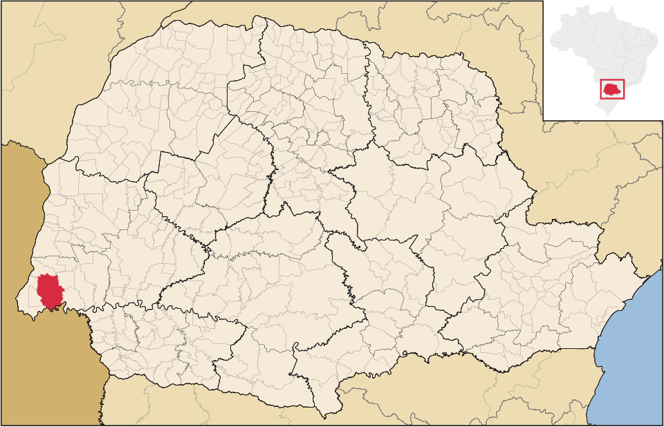 Mapa de localização de São Miguel do Iguaçu em PR
