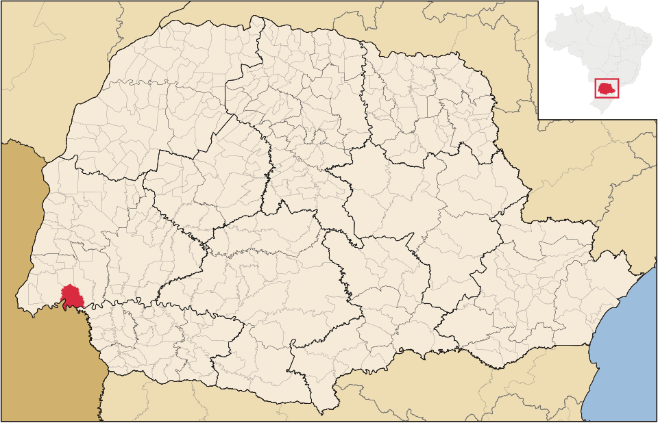 Mapa de localização de Serranópolis do Iguaçu em PR