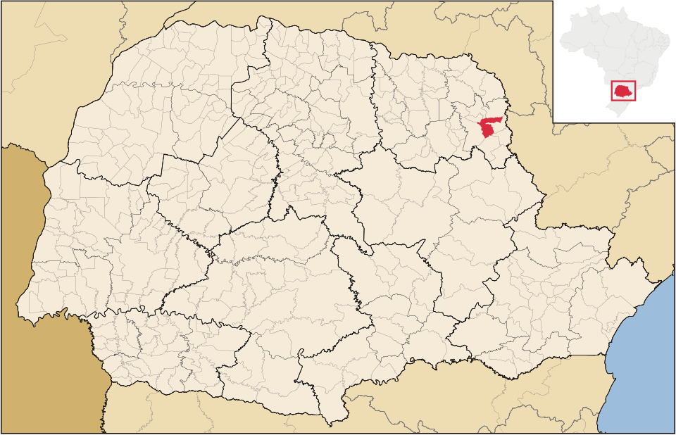Mapa de localização de Siqueira Campos em PR