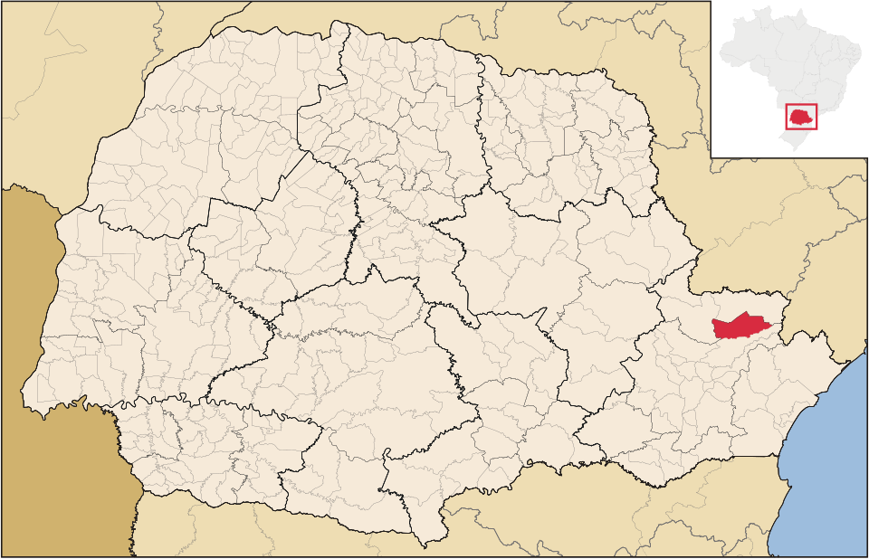 Mapa de localização de Tunas do Paraná em PR