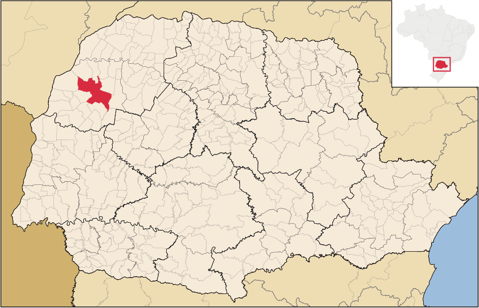 Mapa de localização de Umuarama em PR