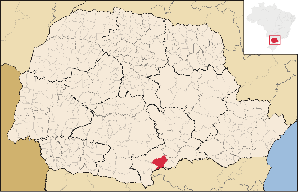Mapa de localização de União da Vitória em PR