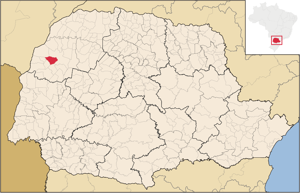 Mapa de localização de Xambrê em PR