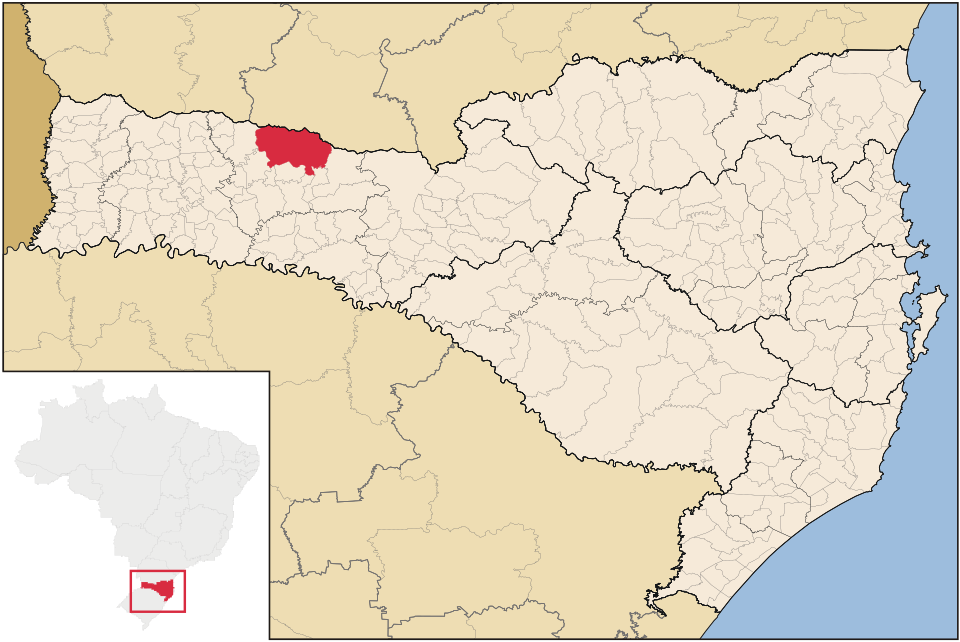 Mapa de localização de Abelardo Luz em SC