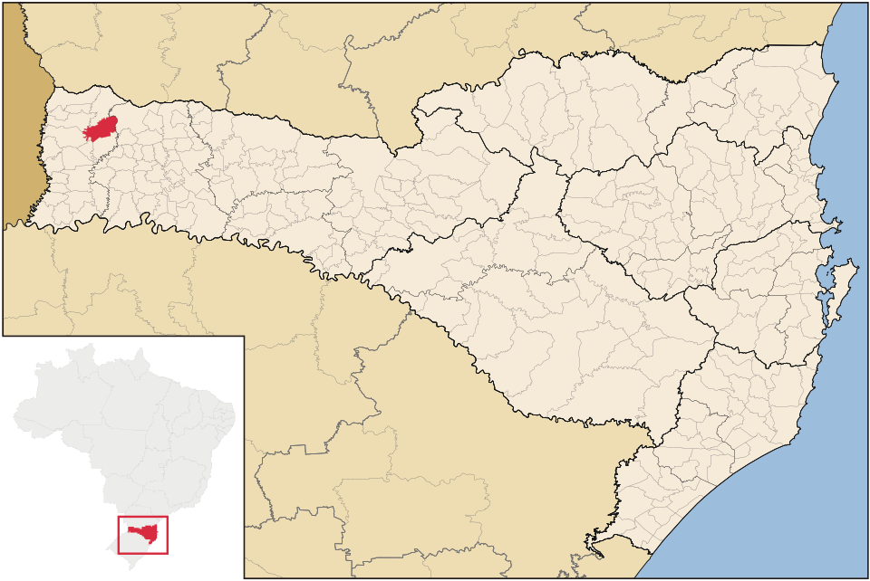 Mapa de localização de Anchieta em SC