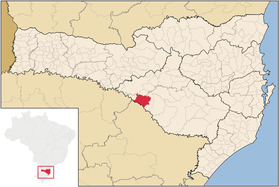 Mapa de localização de Anita Garibaldi em SC