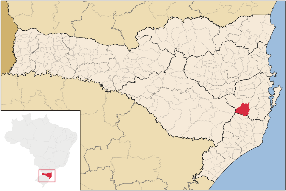 Mapa de localização de Anitápolis em SC