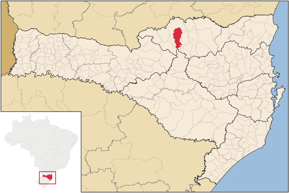 Mapa de localização de Bela Vista do Toldo em SC