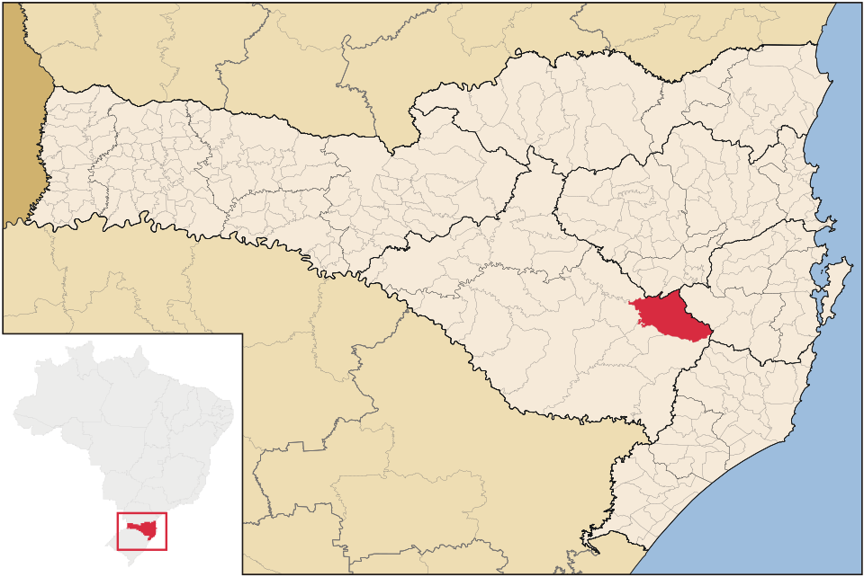 Mapa de localização de Bom Retiro em SC