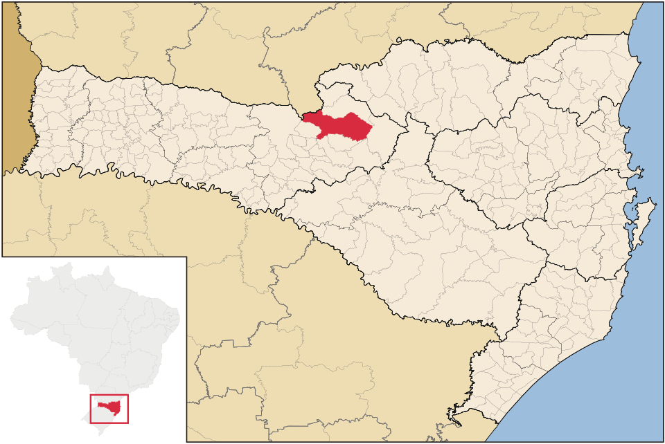 Mapa de localização de Caçador em SC