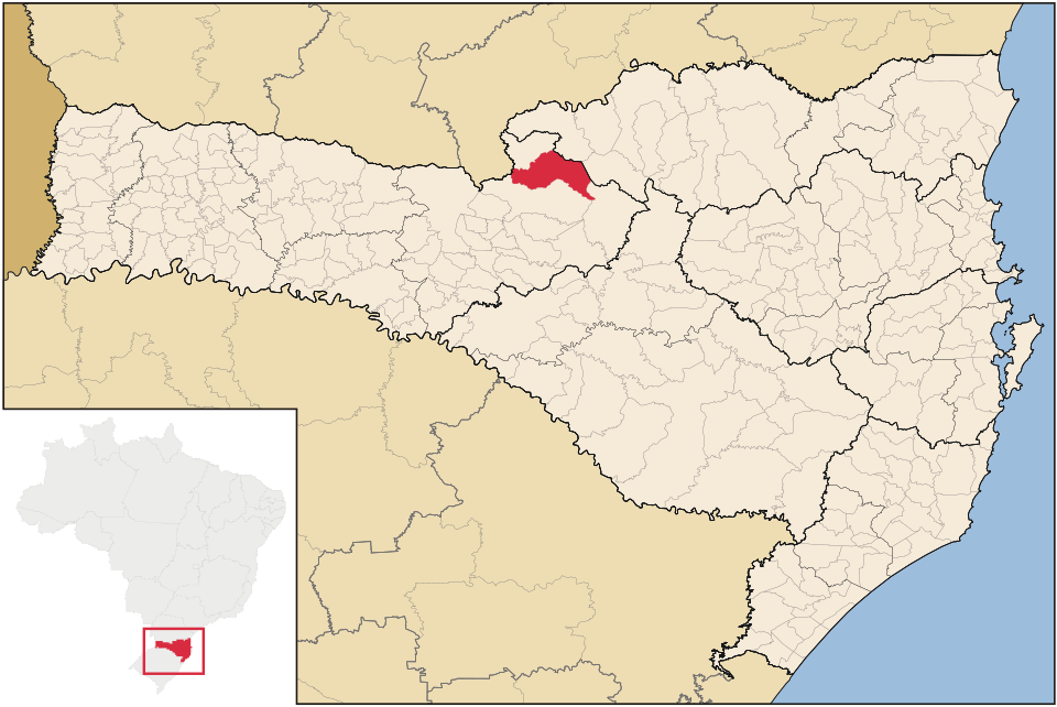 Mapa de localização de Calmon em SC