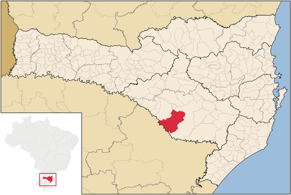 Mapa de localização de Capão Alto em SC