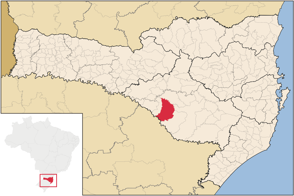 Mapa de localização de Campo Belo do Sul em SC