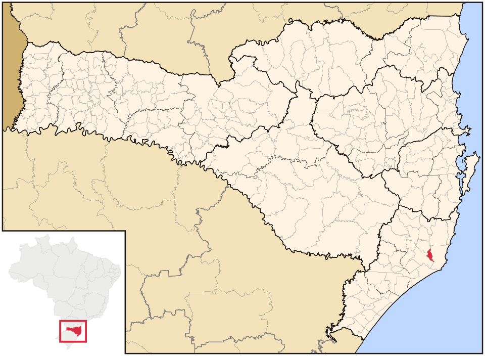 Mapa de localização de Capivari de Baixo em SC