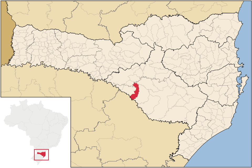Mapa de localização de Cerro Negro em SC