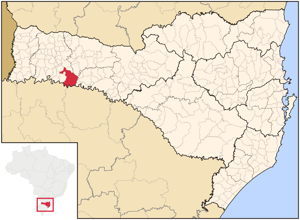 Mapa de localização de Chapecó em SC