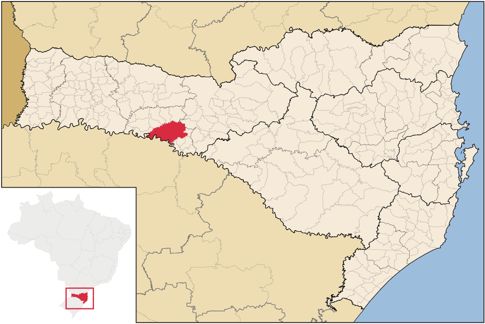 Mapa de localização de Concórdia em SC