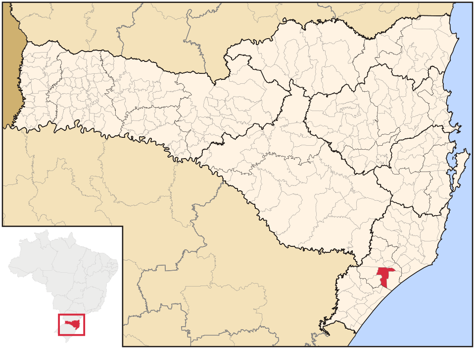 Mapa de localização de Criciúma em SC