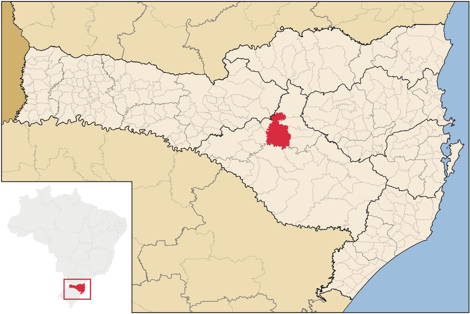 Mapa de localização de Curitibanos em SC