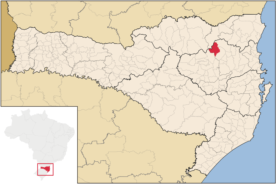 Mapa de localização de Doutor Pedrinho em SC