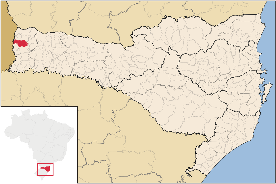 Mapa de localização de Guaraciaba em SC